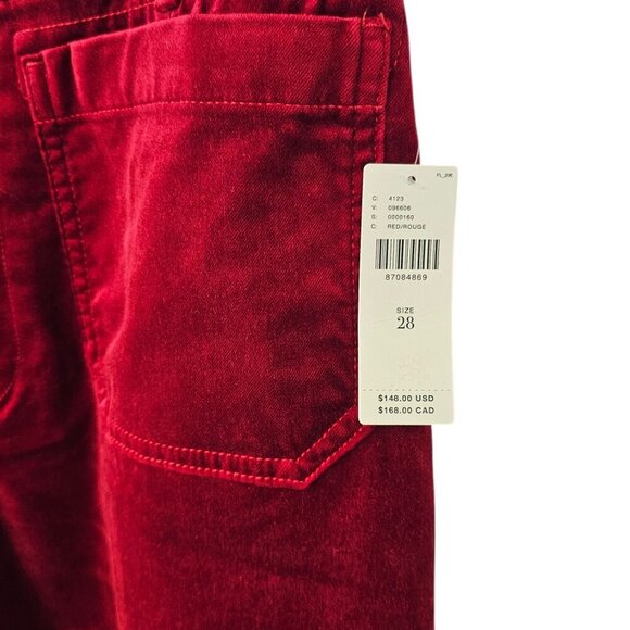 Anthropologie Maeve The Colette Wide Leg Crop Pant, Velvet, High Rise,Red, 28 - Picture 5 of 10